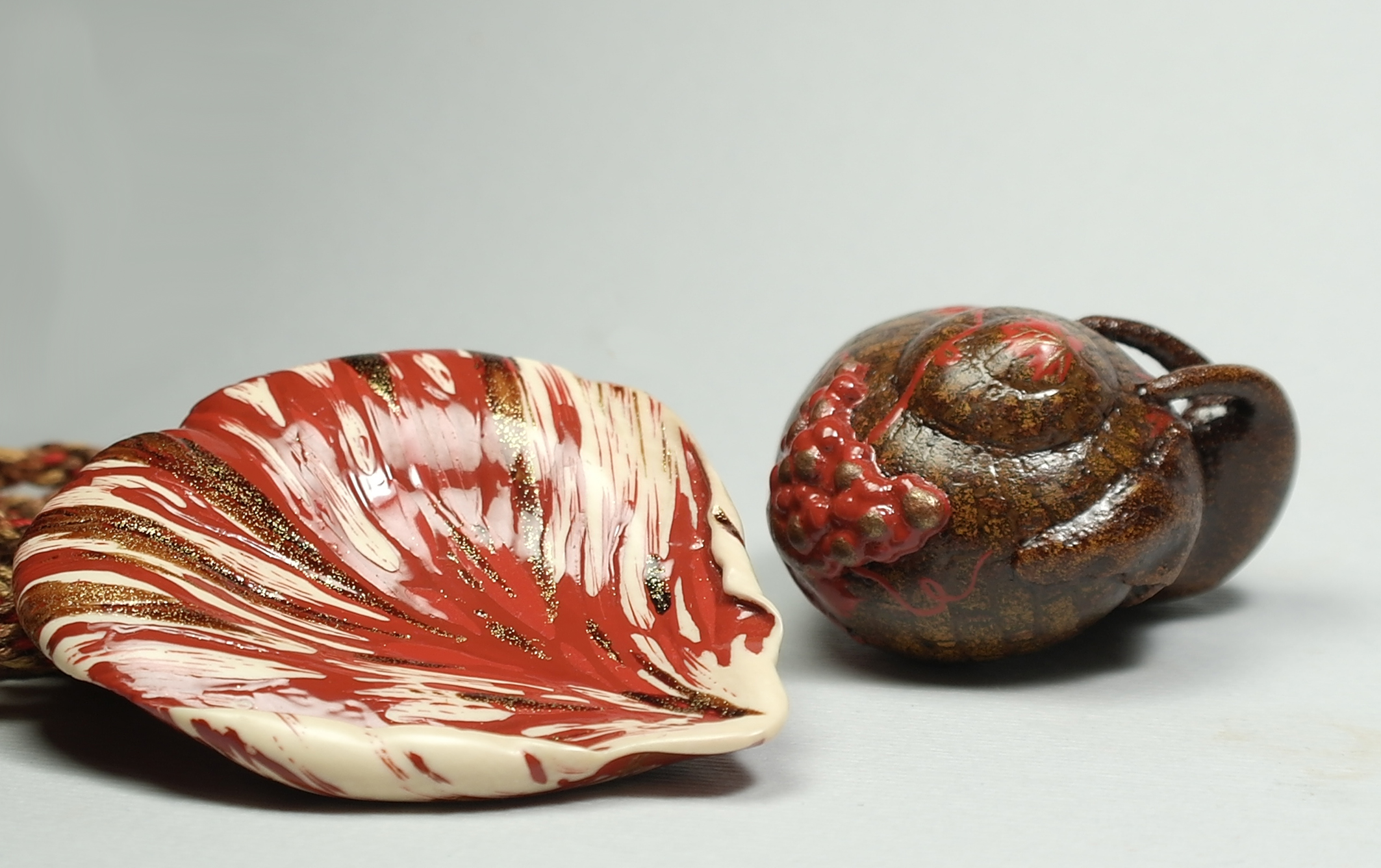 Wicker snail with cord 03